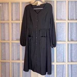 Black Button-Down Dress